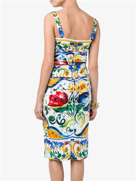 dolce gabbana maiolica dress|dolce and gabbana terrycloth dress.